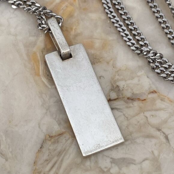 Gucci 925 Sterling Silver “G” Pendant & Heavy Sterling Silver 20” Curb Chain - Picture 5 of 10